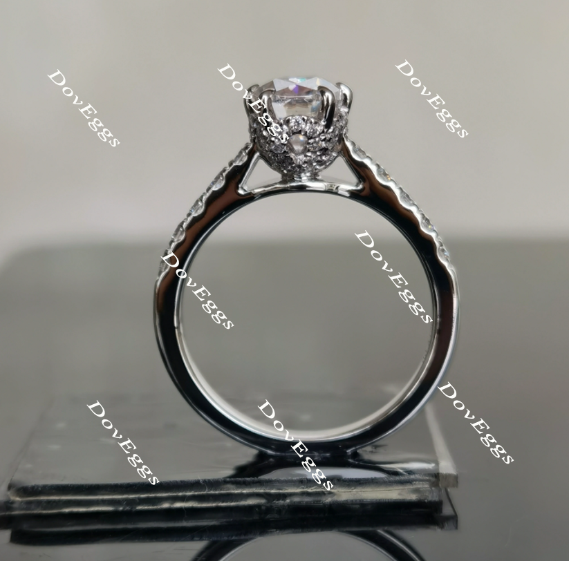 Doveggs half eternity paved moissanite engagement ring