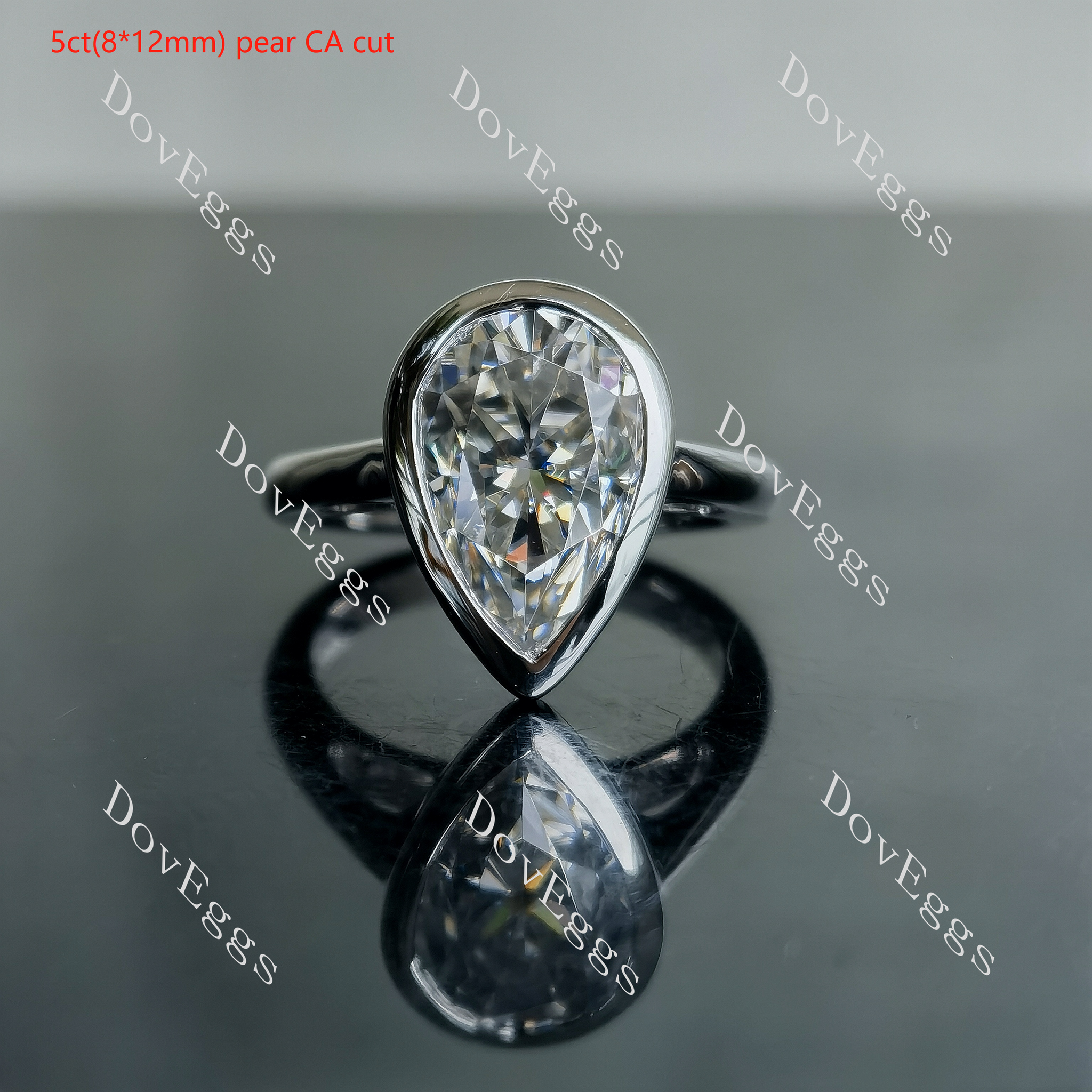 Doveggs bezel setting solitaire moissanite engagement ring