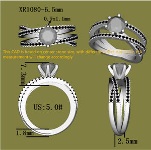 DovEggs pave split shank moissanite and birthstone engagement ring