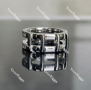 Doveggs round moissanite enhancer/lab grown diamond wedding band-8.2mm band width