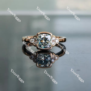 Doveggs side stones colored moissanite/colored gem engagement ring