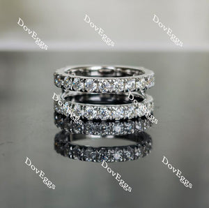 Doveggs round moissanite enhancer/lab grown diamond wedding band-8.2mm band width