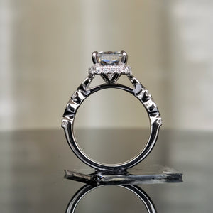 DovEggs 3 carat radiant sterling silver moissanite bridal set (2 rings)