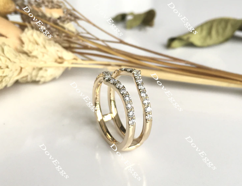 Doveggs share prong curved moissanite/lab grown diamond enhancer-6mm band width