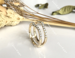 Doveggs share prong curved moissanite/lab grown diamond enhancer-6mm band width