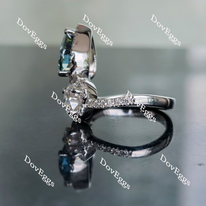 Two heart’s beat as one, in memory of Robert moissanite ring