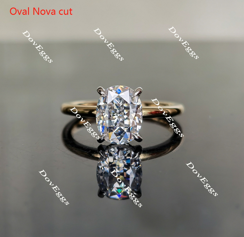 Doveggs hidden halo moissanite engagement ring