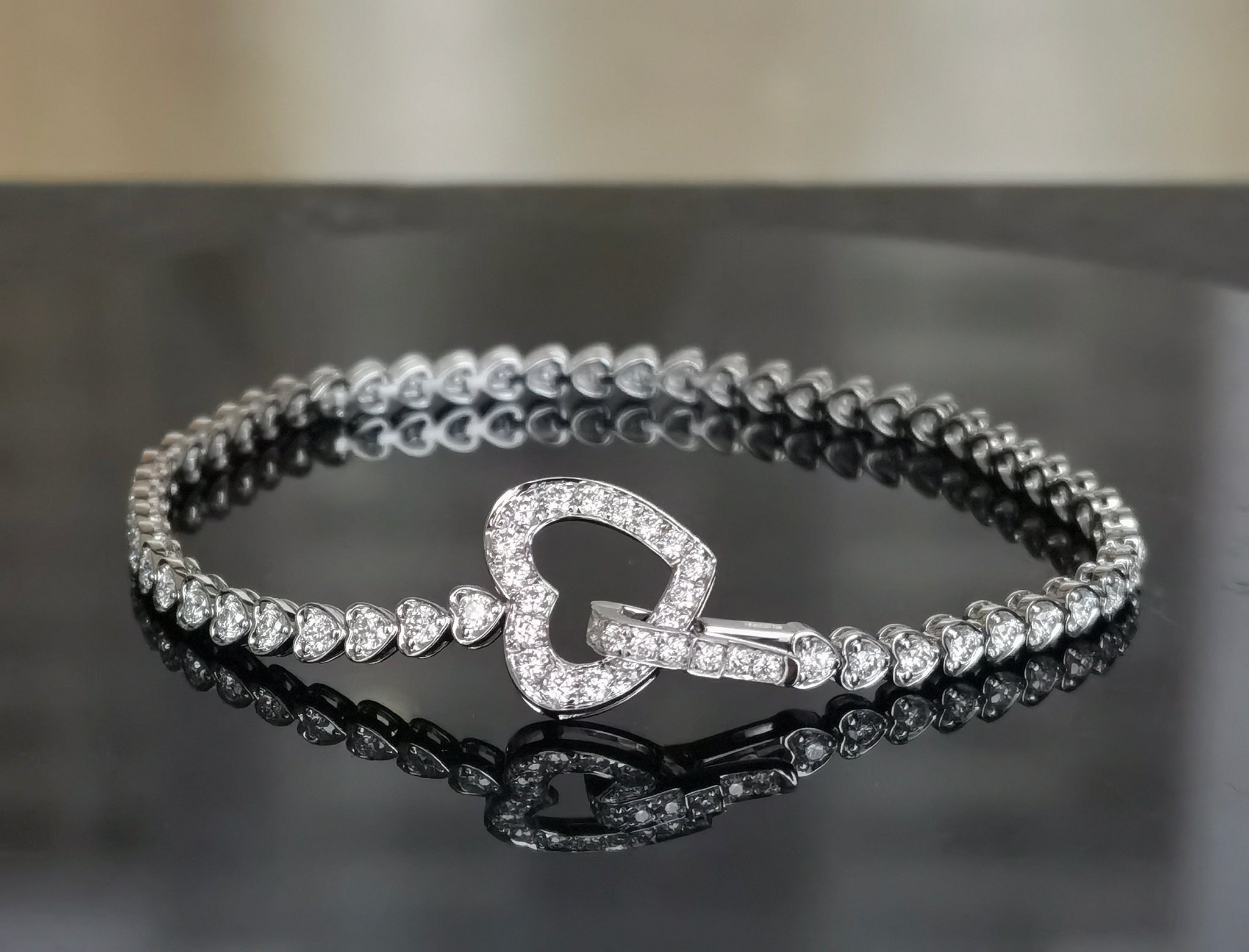 doveggs moissanite/lab create diamond bracelet with accents 17.5cm length