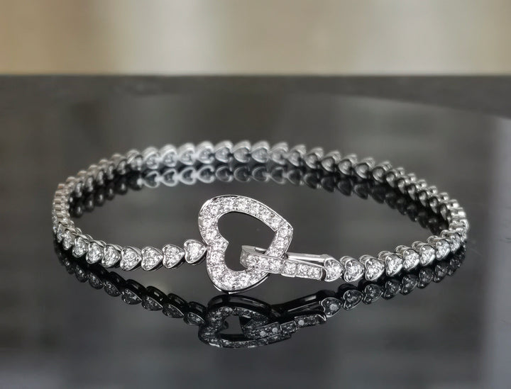 doveggs moissanite/lab grown diamond bracelet with accents 17.5cm length - DovEggs-Seattle