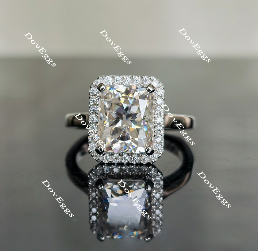 halo moissanite engagement ring