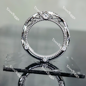 Doveggs round pave moissanite/lab grown diamond wedding band for women (wedding band only)-2.5mm band width