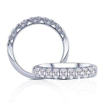 paved moissanite wedding band