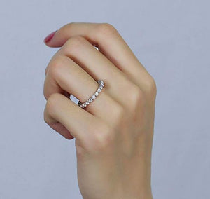 doveggs 10k white gold 1.2ctw 2.5mm moissanite eternity engagement ring wedding band for women DovEggs-Seattle 