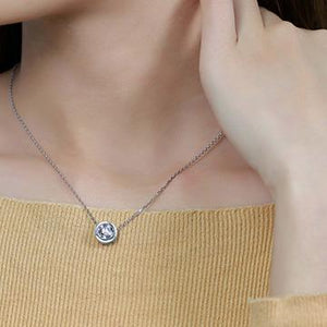 doveggs 14k white gold 2 carat moissanite pendant necklace with 18" 14k white gold necklace DovEggs-Seattle 