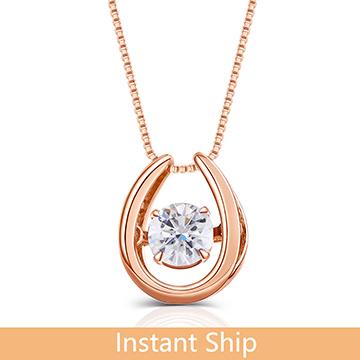 doveggs diamond 18k rose gold center 0.4 carat diamond pendant necklace DovEggs-Seattle 