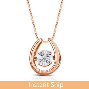 doveggs diamond 18k rose gold center 0.4 carat diamond pendant necklace DovEggs-Seattle 