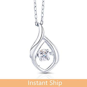 doveggs diamond 18k white gold center 0.08 carat diamond pendant necklace DovEggs-Seattle 