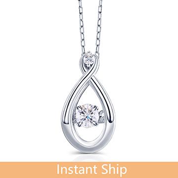 doveggs diamond 18k white gold center 0.08 carat diamond pendant necklace DovEggs-Seattle 