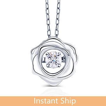 doveggs diamond 18k white gold center 0.15 carat diamond pendant necklace DovEggs-Seattle 