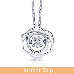 doveggs diamond 18k white gold center 0.15 carat diamond pendant necklace DovEggs-Seattle 