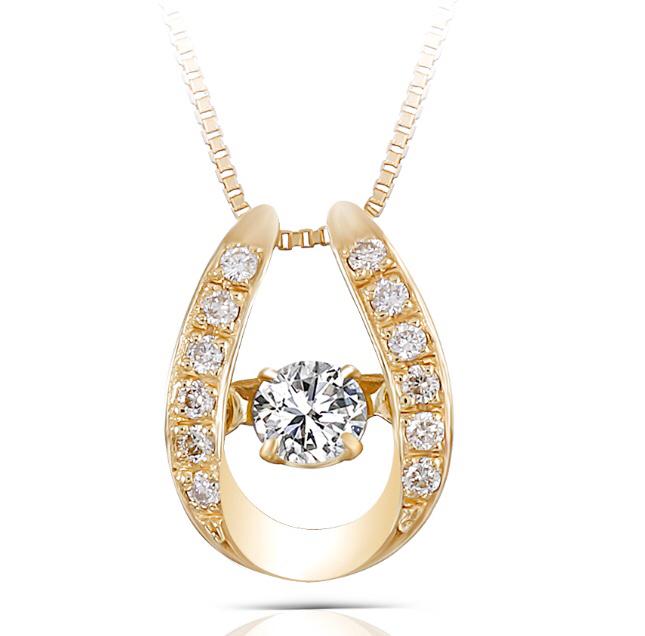 doveggs diamond pendant necklace 18k yellow gold center 0.2 carat diamond pendant necklace for women - DovEggs-Seattle