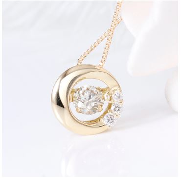 doveggs diamond pendant necklace 18k yellow gold center 0.2 carat diamond pendant necklace for women - DovEggs-Seattle