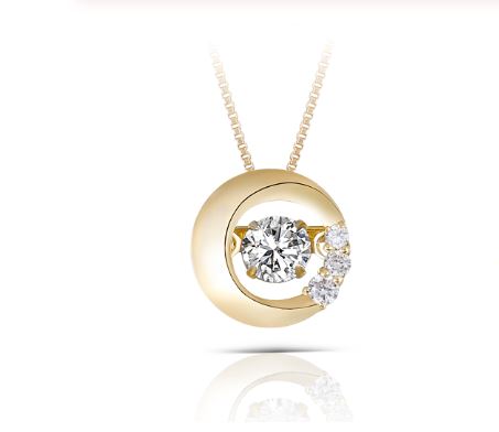 doveggs diamond pendant necklace 18k yellow gold center 0.2 carat diamond pendant necklace for women - DovEggs-Seattle