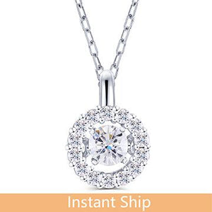doveggs diamond platinum center 0.05 carat diamond pendant necklace DovEggs-Seattle 