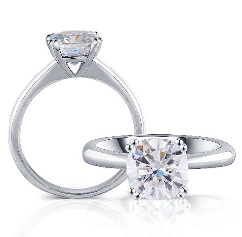 solitaire moissanite ring