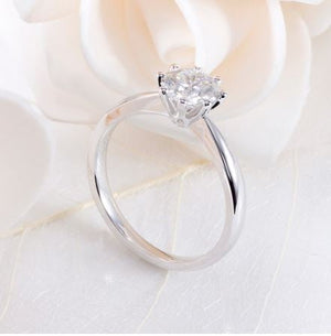 doveggs GHI/DEF color octagon moissanite engagement ring in white gold DovEggs-Seattle 