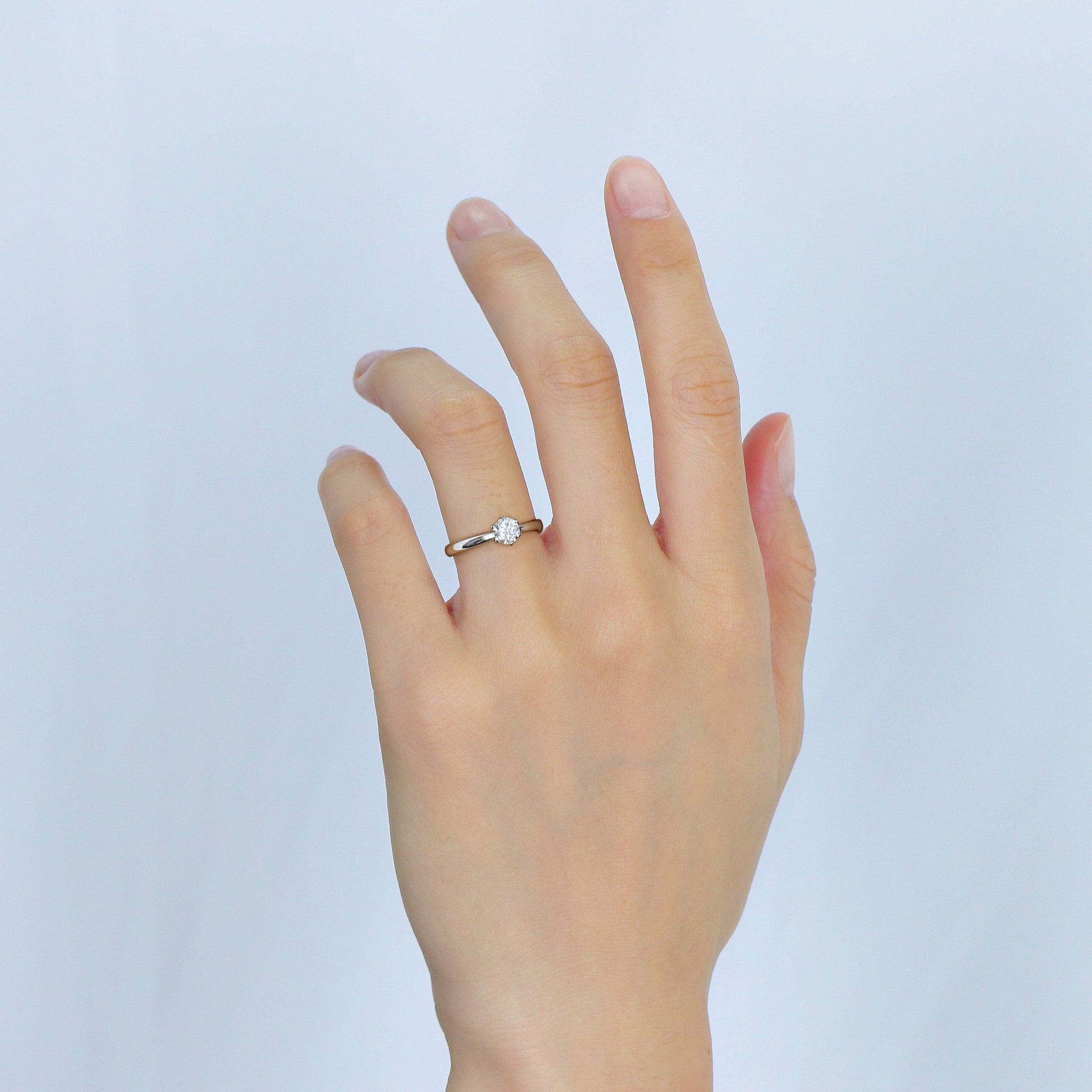 doveggs lab created CVD diamond engagement ring 14k-18k white gold 0.5 carat center 5mm def color round diamond ring for women - DovEggs-Seattle