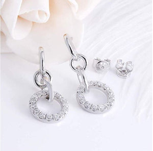 doveggs moissanite 0.5 carat round moissanite platinum plated silver hoop earrings DovEggs-Seattle 