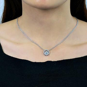 doveggs moissanite 14k white gold 1 carat round moissanite pendant necklace DovEggs-Seattle 