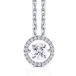 doveggs moissanite 14k white gold 1 carat round moissanite pendant necklace DovEggs-Seattle 