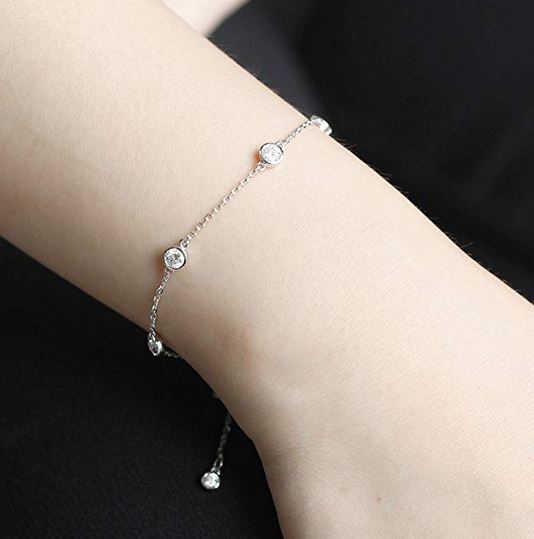 doveggs moissanite bracelet 14k white gold 1.25ct 4mm moissanite bracelet bezel setting for women - DovEggs-Seattle