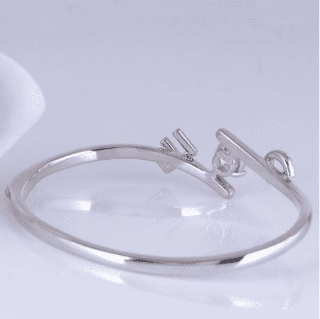 doveggs moissanite bracelet bangle platinum plated silver 1 carat center 6.5mm g-h-i color heart arrows cut moissanite for women - DovEggs-Seattle
