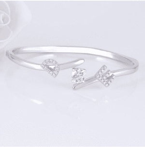 doveggs moissanite bracelet bangle platinum plated silver 1 carat center 6.5mm g-h-i color heart arrows cut moissanite for women - DovEggs-Seattle