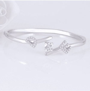 doveggs moissanite bracelet bangle platinum plated silver 1 carat center 6.5mm g-h-i color heart arrows cut moissanite for women - DovEggs-Seattle