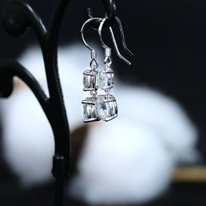 doveggs moissanite dangle earrings with accents 14k white gold 3 carat center 6x7mm oval cut moissanite earrings for women - DovEggs-Seattle