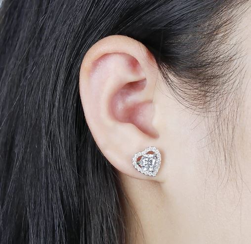 doveggs moissanite earrings 14k white gold 1.6ct center 6mm moissanite earrings earring studs push back for women - DovEggs-Seattle