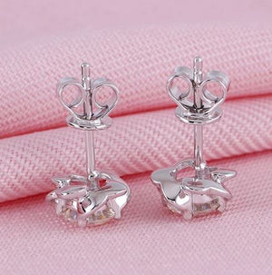 doveggs moissanite earrings 14k white gold 1carat center 5mm moissanite earring studs push back for women - DovEggs-Seattle