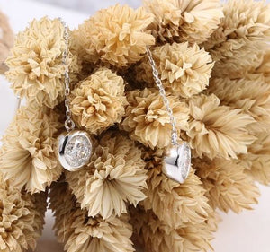 doveggs moissanite earrings 14k white gold 1ct 5mm moissanite dangle earrings for women - DovEggs-Seattle