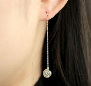 doveggs moissanite earrings 14k white gold 1ct 5mm moissanite dangle earrings for women - DovEggs-Seattle