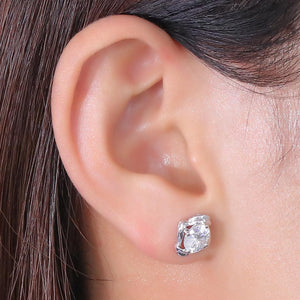 doveggs moissanite earrings 14k white gold 2 carat center 5x7mm oval moissanite studs push back for women girl - DovEggs-Seattle