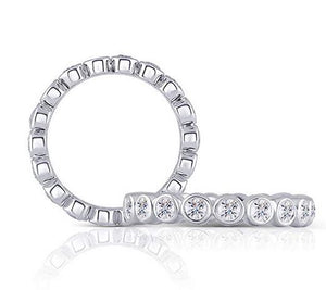 doveggs moissanite engagement ring 14k white gold 2.5mm moissanite engagement ring full eternity band bezel setting for women - DovEggs-Seattle