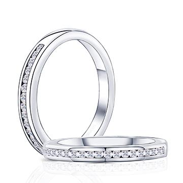 half eternity anniversary moissanite wedding band