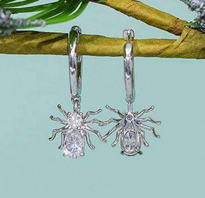 doveggs moissanite hoop earrings 10k white gold post 1.24 carat center 4X6mm g-h-i color oval moissanite platinum plated silver for women - DovEggs-Seattle