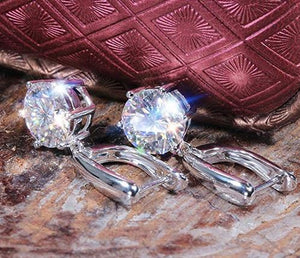 doveggs moissanite hoop earrings 14k white gold 2ct 6.5mm moissanite hoop earrings for women - DovEggs-Seattle