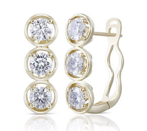 doveggs moissanite hoop earrings 14k yellow gold 2.4 carats 4.5mm moissanite hoop earrings for women - DovEggs-Seattle