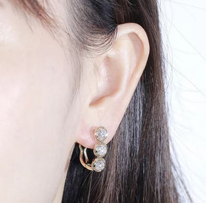 doveggs moissanite hoop earrings 14k yellow gold 2.4 carats 4.5mm moissanite hoop earrings for women - DovEggs-Seattle